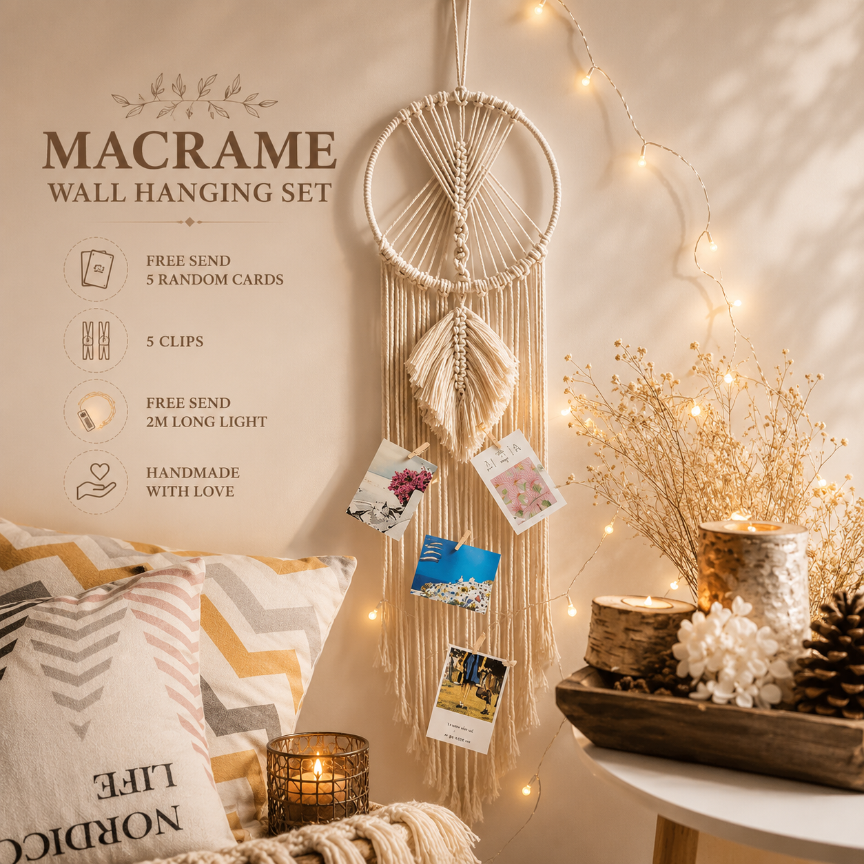 Boho Floral Hoop Wall Decor – Handmade Jute Wall Hanging | Guest Tutorial