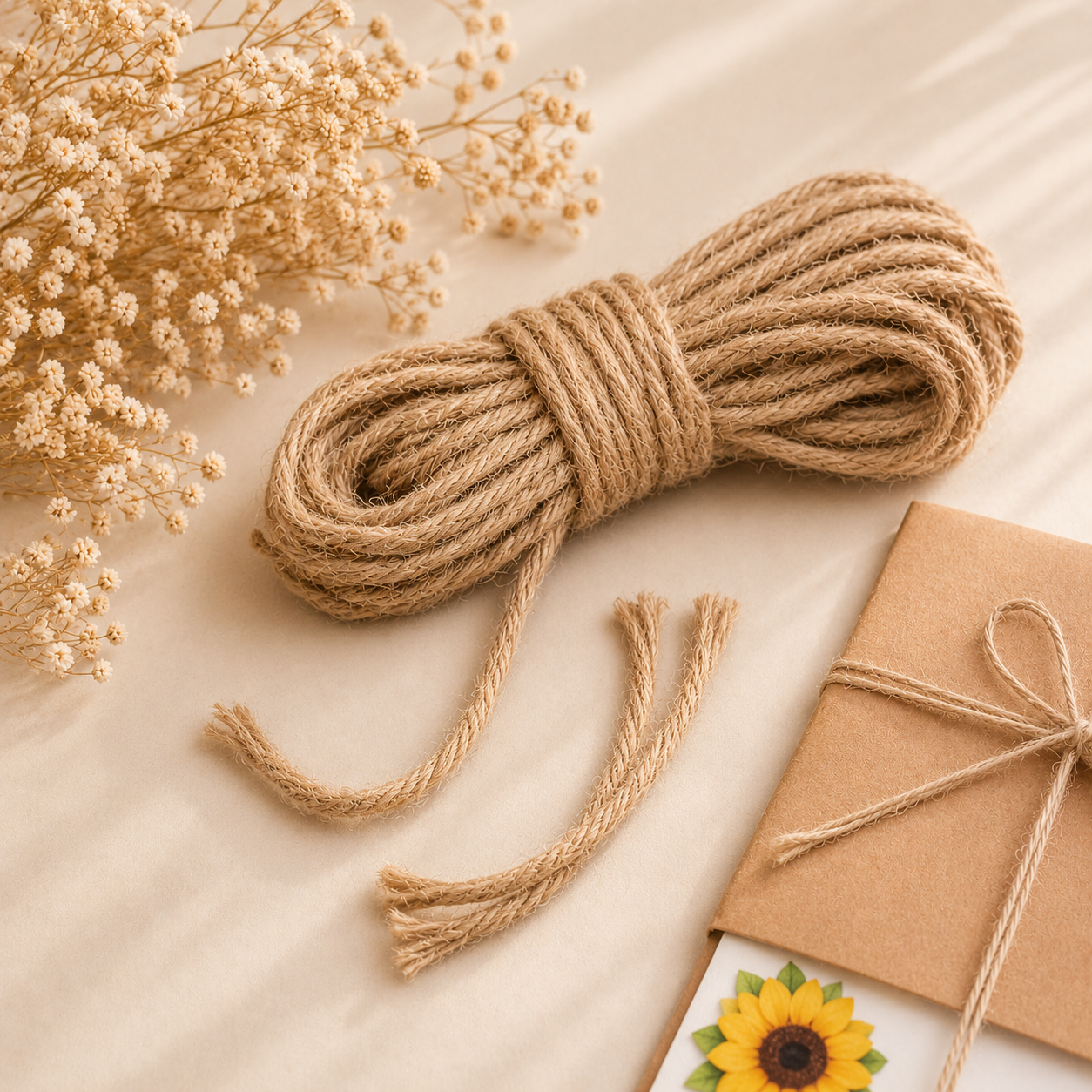 Natural Jute Rope for Crafts & Home Decor
