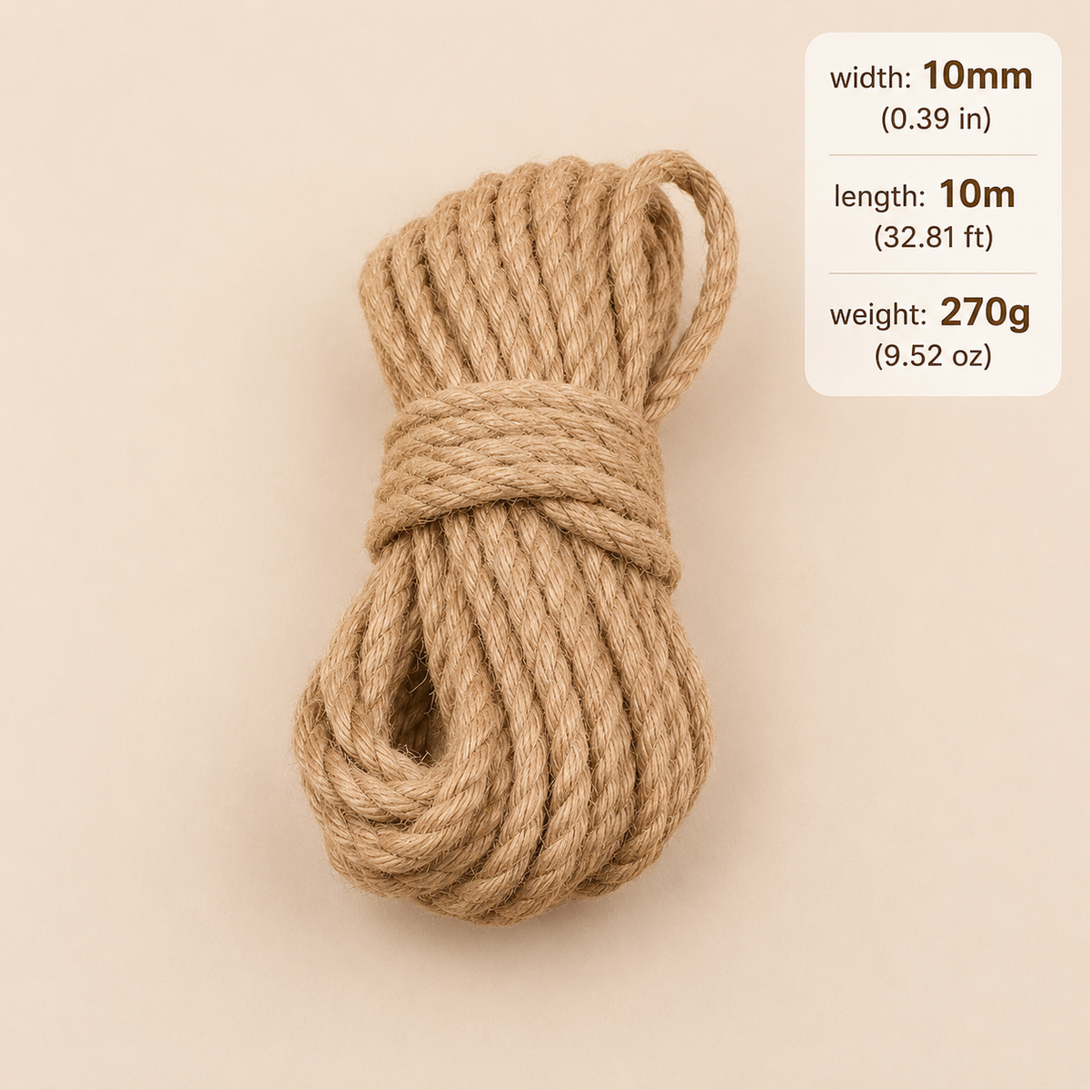 Natural Jute Rope for Crafts & Home Decor