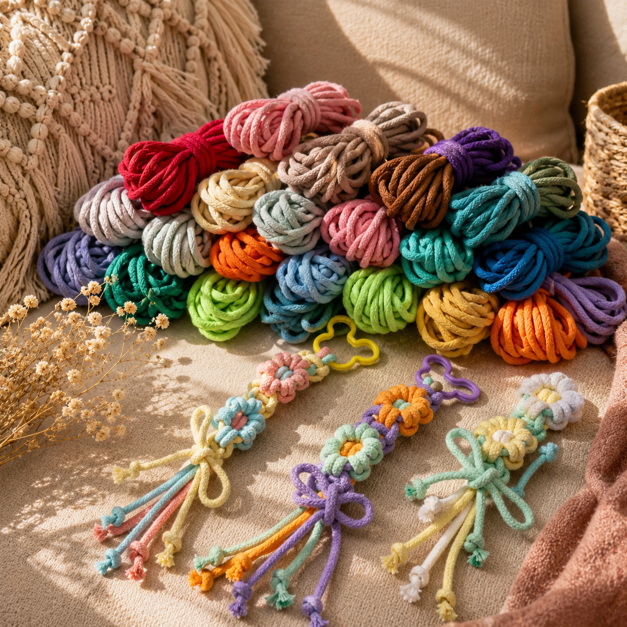 4 mm (0.16 in) Braided Cotton Cord, 10 m (32.8 ft) per Pack, Multiple Colors | Guest Tutorial