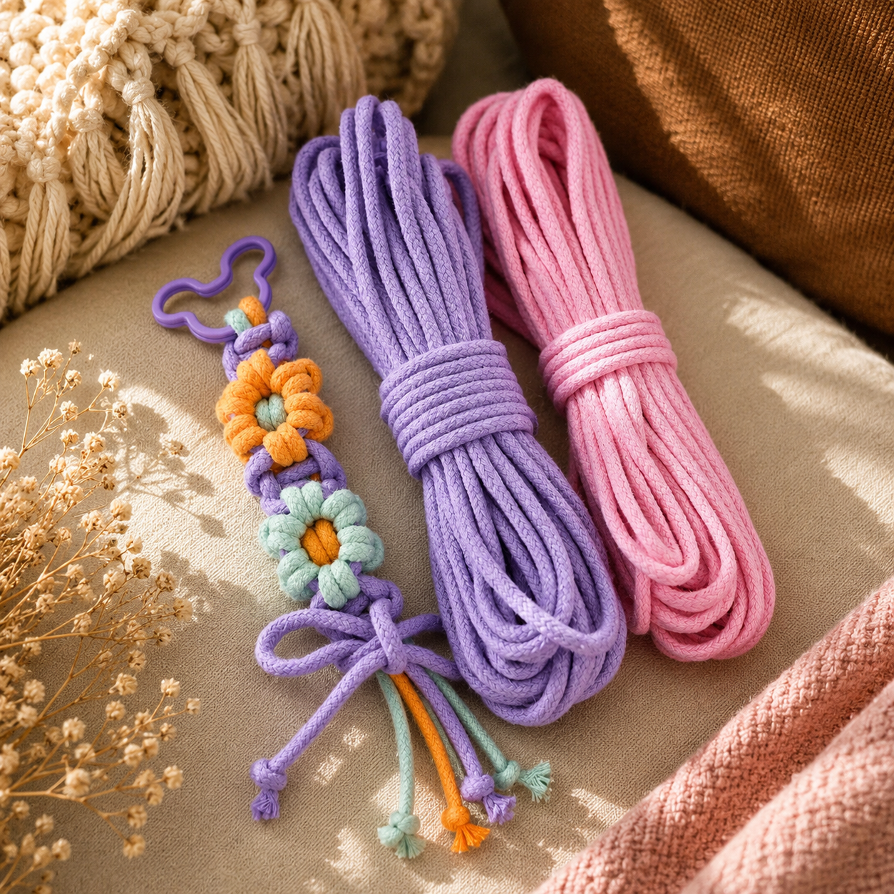 4 mm (0.16 in) Braided Cotton Cord, 10 m (32.8 ft) per Pack, Multiple Colors | Guest Tutorial