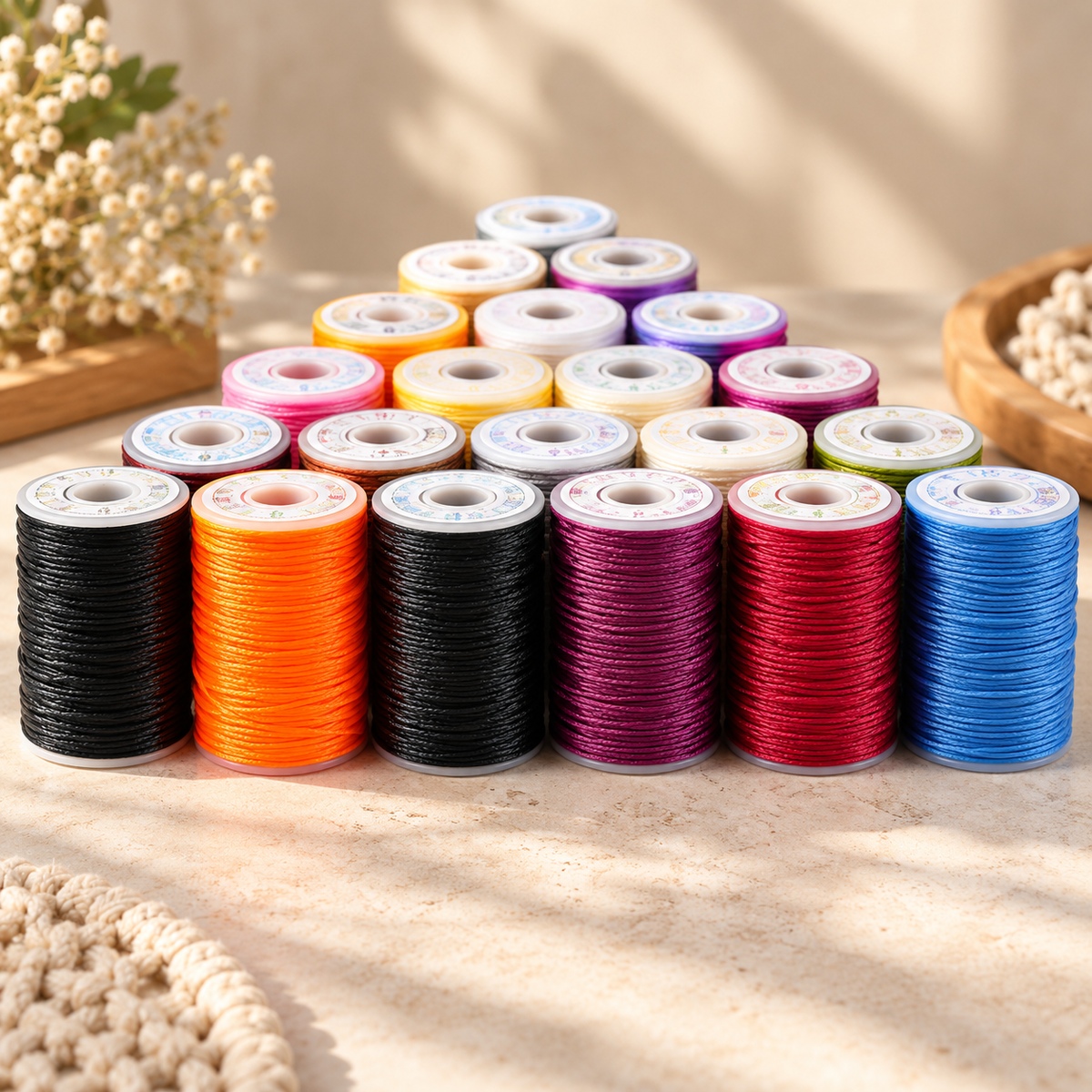 1mm Flat Waxed Thread – 65m (213 ft) | Leather & DIY Crafts