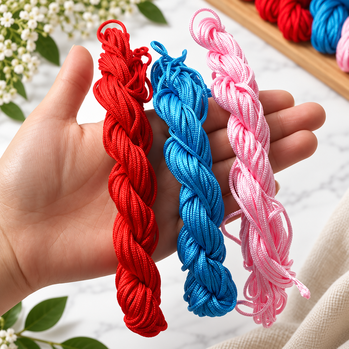 Nylon Macrame Cord – 1/1.5mm, 22m (72 ft) | 15 Colors