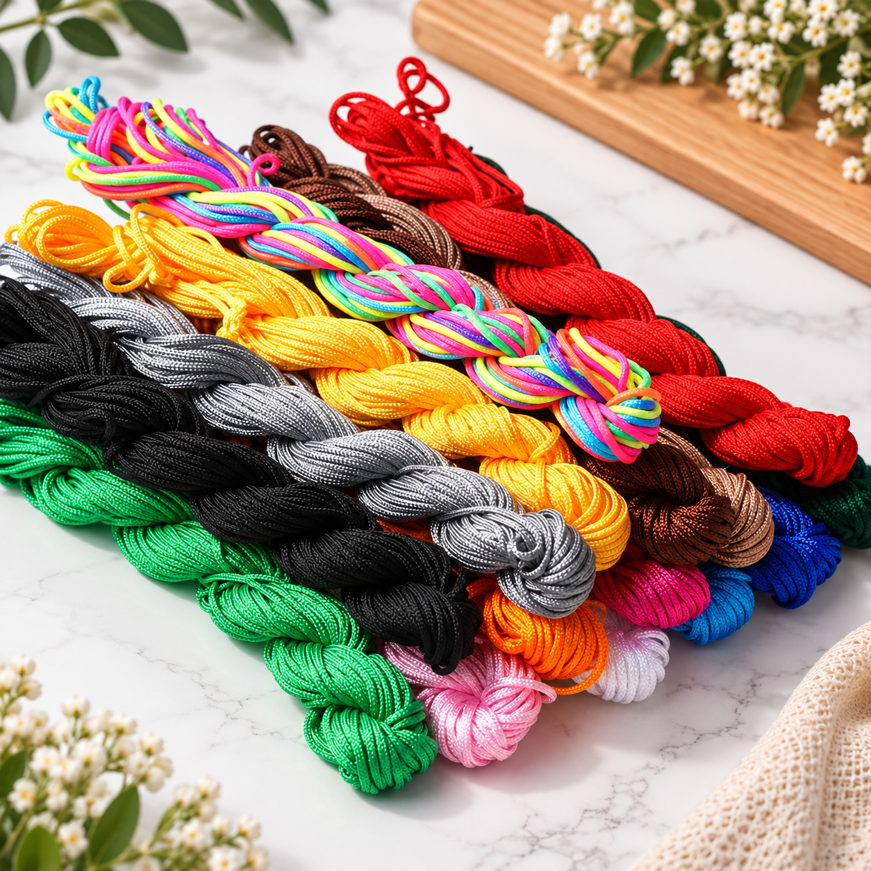 Nylon Macrame Cord – 1/1.5mm, 22m (72 ft) | 15 Colors