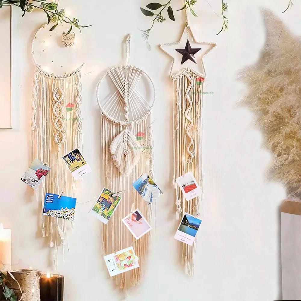 Boho Floral Hoop Wall Decor – Handmade Jute Wall Hanging
